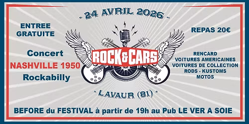 4\u00e8me BEFORE du festival ROCK\u2019&\u2019CARS 2026. Au Pub LE VER A SOIE avec NASHVILLE 1950