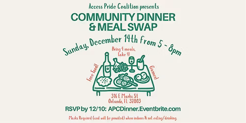 Community Dinner & Meal Swap!