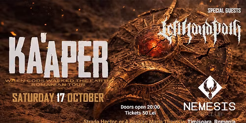 KA\u2019APER live in Timi\u0219oara w\/ Left Hand Path | Nemesis Club | 17 October