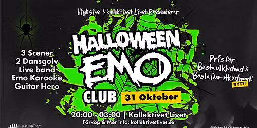 Halloween EMO Club 2026 | 31 Oktober | Kollektivet Livet, Stockholm