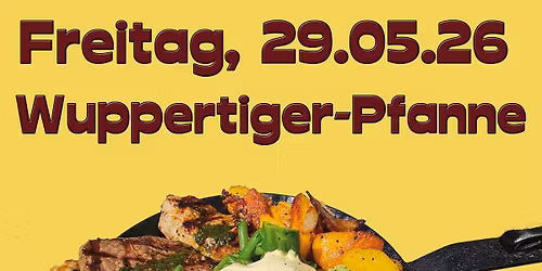 Wuppertiger Pfanne - Schweinefilet, Bratkartoffeln und Saisongem\u00fcse in der Pfanne serviert