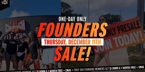 One-Day ONLY! Founder's Day Sale