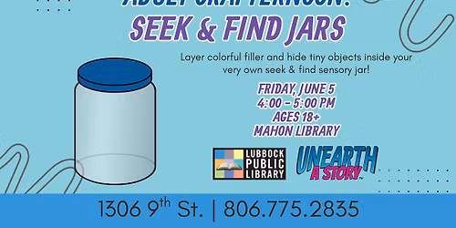 Adult Crafternoon: Seek & Find Jars at Mahon Library