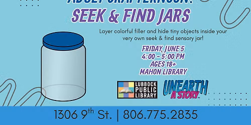 Adult Crafternoon: Seek & Find Jars at Mahon Library