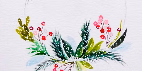 Holiday Cheer Ornament Watercolor Class with Tia on Wednesday December 10 from 6-8pm