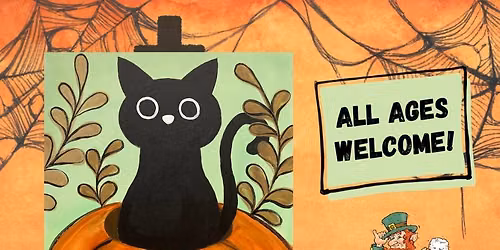 Pumpkin Cat - Family Paint Party at The Irish Pub 11x14 canvas