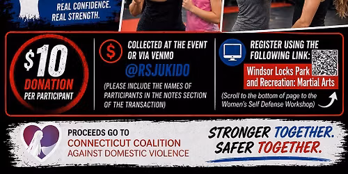 Join OHA at Riverside Jukido Jujitsu\u2019s Annual Women\u2019s Self Defense Workshop! Windsor Locks CT