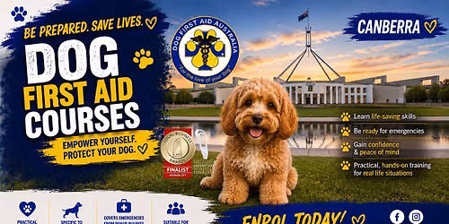 \ud83d\udc3e 29\/08\/2026 - Canberra- Dog First Aid Course