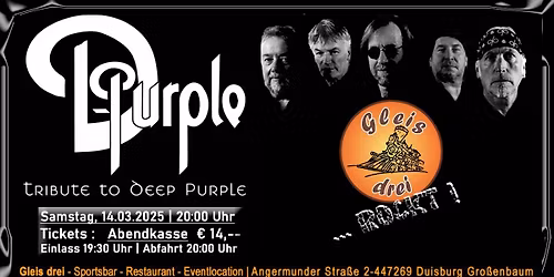 D'PURPLE - Tribute to Deep Purple - LIVE im Gleis drei