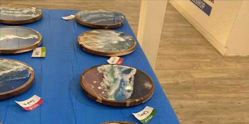 Resin Art Lazy Susan or Plate craft workshop in Montgomery County, Md.