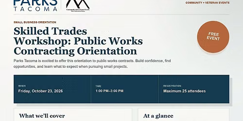 Skilled Trades Workshop:  Public Works Contracting Orientation