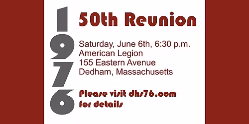 Dedham High School Class of 1976 50th Reunion