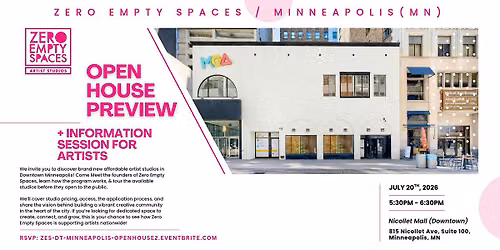 Zero Empty Spaces Studio Preview For Artists (Downtown Minneapolis)