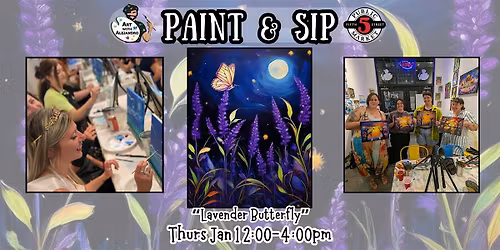 Paint & Sip at 5th St Alley \u201cLavender Butterfly\u201d