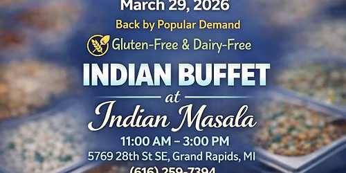 Sunday Gluten-Free & Dairy-Free Indian Buffet 
