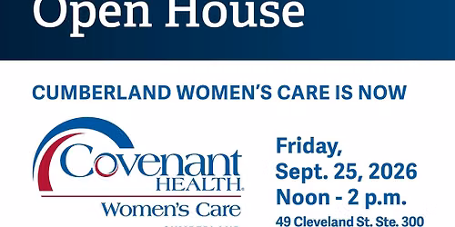 Covenant Health Women's Care-Cumberland Community Open House