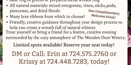 Custom Woodland Wreath Workshop at Wooden Door