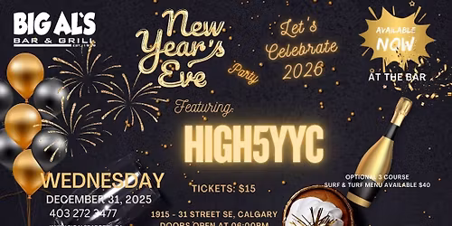 NEW YEARS EVE with High5YYC.