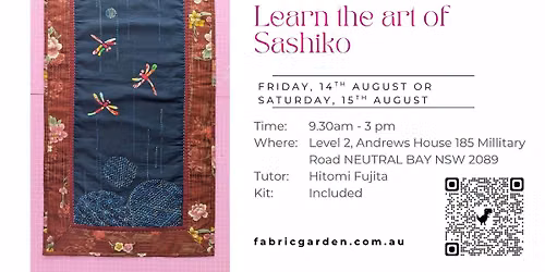 Workshop | Beginners | Sashiko Hand Sewing Workshop with Hitomi Fujita