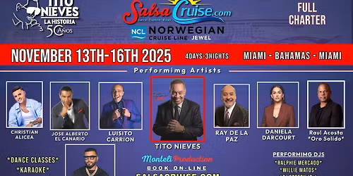 Tito Nieves 50 years celebration Salsacruise 