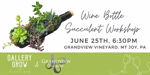 Wine Bottle Succulent Workshop at Grandview Vineyards