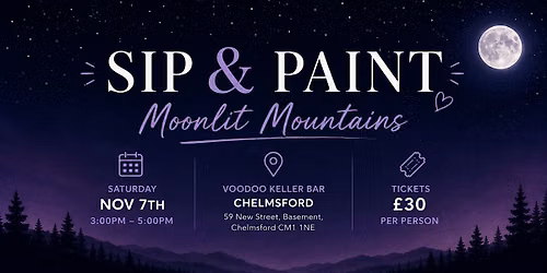 Sip & Paint: Moonlit Mountains | Art by Fran