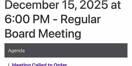 Pontiac School District Regular Board Meeting