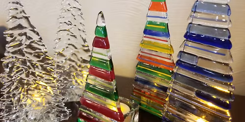 Fused Glass Votive Christmas Trees