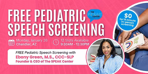FREE Pediatric Speech Screening