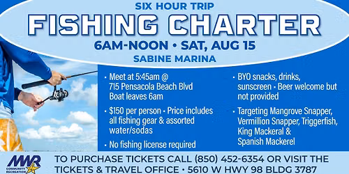 6 Hour Fishing Charter Trip 