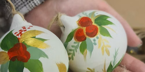 Bauble Painting (adults workshop), hand painted ceramic set of 4