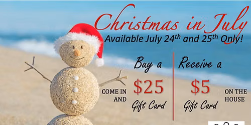 Christmas in July Gift Card Special