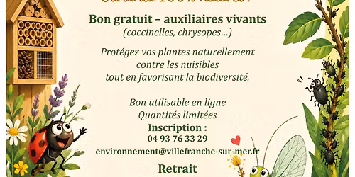 F\u00eate de la Nature - Bons gratuits pour l'achat d'auxiliaires vivants