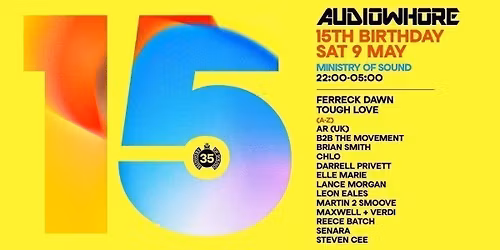 Audiowhore | Ministry Of Sound \ud83c\udf0d Saturday 9th May | House \/ Tech \ud83c\udfa7
