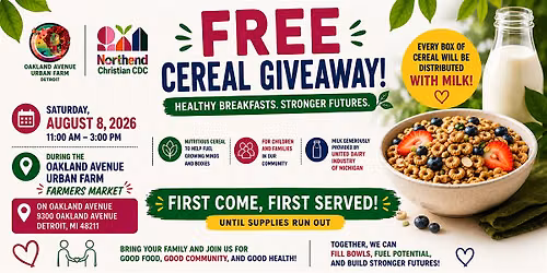 FREE Cereal Giveaway at the Oakland Avenue Urban Farm Farmers Market