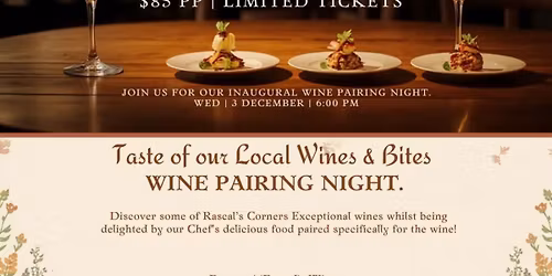 Wine Pairing Night with Rascals Corner