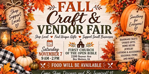 First Church Fall Craft & Vendor Fair