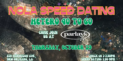 10\/29 - NOLA Speed Dating @ Parlay's