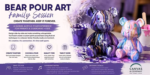 Acrylic Pour Bear Art (Family Session for Ages 10+ with Guardian)