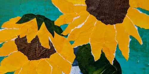 Painterly paper sunflowers workshop