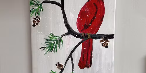 Sip & Paint - Cardinal on Branch w\/ Terry
