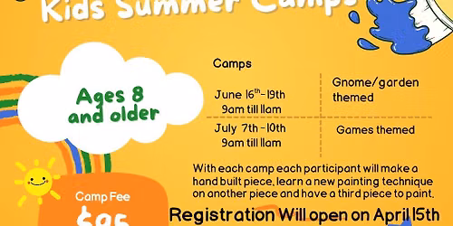 Games Themed Ceramic Summer Camp 
