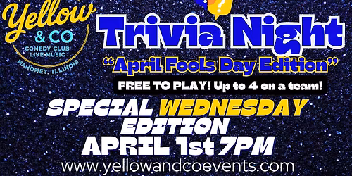 Trivia Night "General Knowledge" theme" at Yellow & Co.