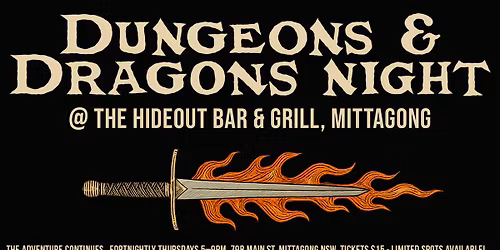 Dungeons & Dragons Night at the Hideout bar & Grill. 13 November