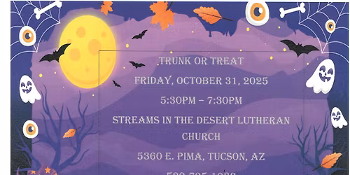 Trunk or Treat fun Halloween night Oct 31st 5:30pm-7:30pm