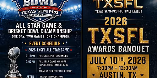 2026 TXSFL Brisket Bowl Banquet & Awards Gala