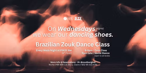 Brazilian Zouk Class and Social Dancing At Pin31 Bar