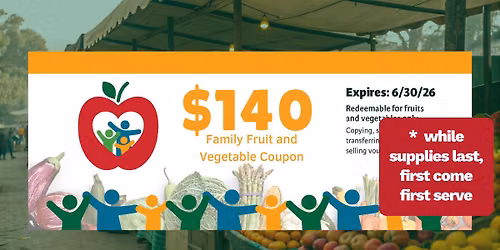 Family Fruit and Vegetable Coupon Signup at Medina Square Farmers Market