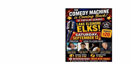 Lake Elsinore Elks Lodge Presents a Comedy Extravaganza