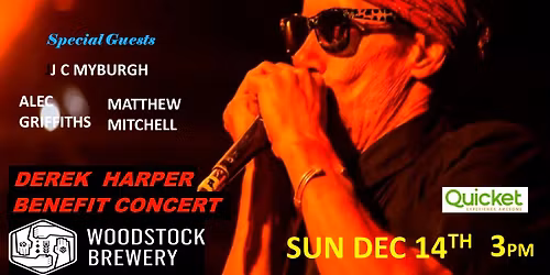 Derek Harper Benefit Concert - Woodstock Brewery ft The Johns + The Blue Jets & Guests